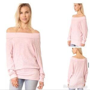 Free People We the People Light Pink Off the Shoulder Palisades Top Size…